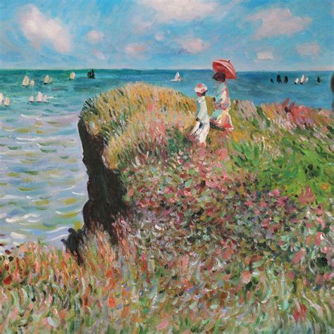 The Cliff Walk Pourville Claude Monet Hand-painted Oil - Etsy