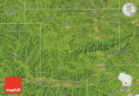 Satellite Map of Sauk County