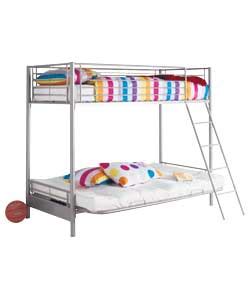 Metal Bunk Bed with Natural Futon Mattress - review, compare prices, buy online