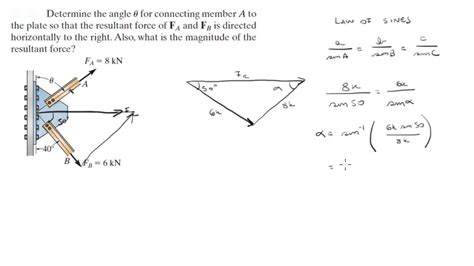 Finding theta and magnitude of horizontal resultant force - YouTube