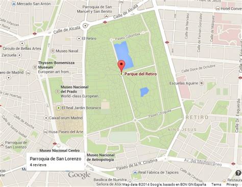 Map of Parque del Retiro