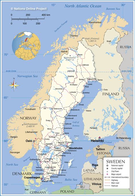 Political Map of Sweden - Nations Online Project