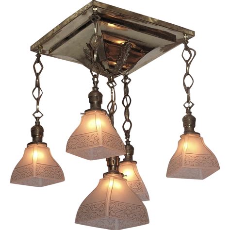 1904 Antique Shower Arts & Crafts Lighting Fixture. Original vintage : Vintagelights. Online ...