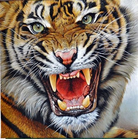 The Roar Tiger Painting | tigers | Tiger painting, Tiger artwork, Tiger ...