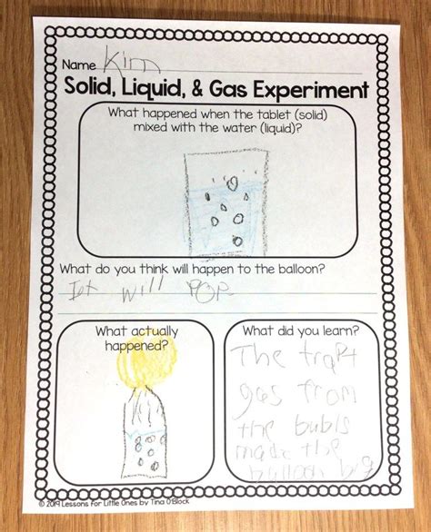 Easy & Fun Solid, Liquid, Gas Science Experiment with Free Printable Page - Lessons for Little ...