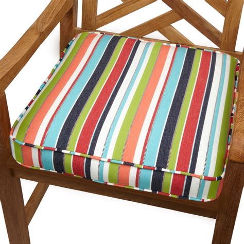 Multicolor Stripe Indoor/ Outdoor 20-inch Chair Cushion with Sunbrella ...