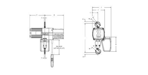 Coffing JLC 2 Ton Electric Hoist - 8 fpm, Single or Three Phase JLC4008