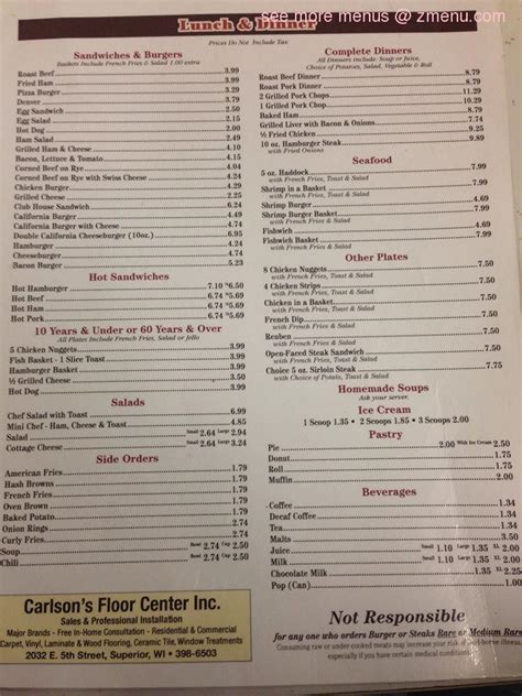 Online Menu of East End Cafe Restaurant, Superior, Wisconsin, 54880 - Zmenu