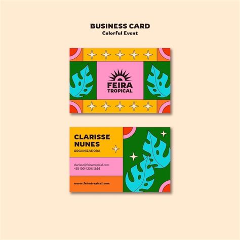 Free PSD | Colorful design business card template