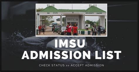 IMSU Admission List For 2023/2024 Session Out • NGScholars