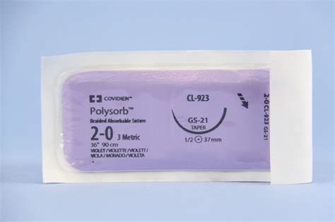 Covidien Suture, CL923, 2-0, Polysorb violet 36" GS-21 taper - eSutures