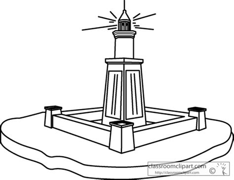 History Black and White Outline Clipart - the_lighthouse_of_alexandria ...