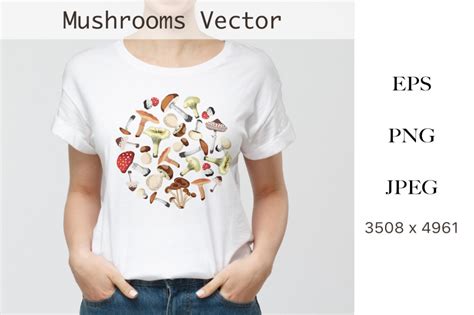 Sublimation T-shirt Designs Mushroom By TheHungryJPEG | TheHungryJPEG