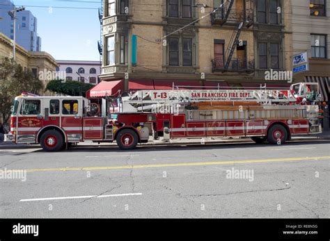 San Francisco Fire Department truck parked Stock Photo - Alamy