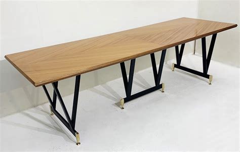 Extra Long Dining Table with Walnut Top | #101528