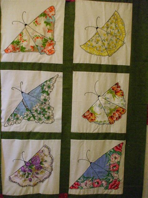 Vintage hankie butterfly block quilt pattern tutorial from victoriana ...