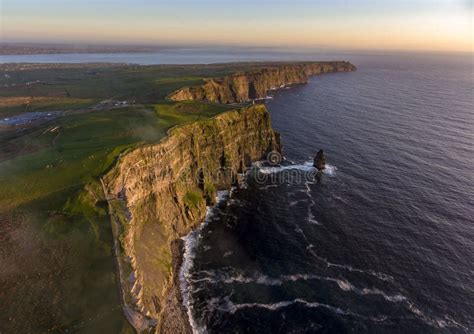 Beautiful Scenic Aerial Drone View of Ireland Cliffs of Moher in County Clare, Ireland. Stock ...