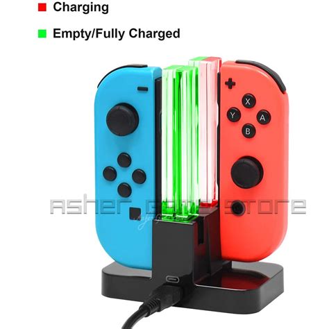 4 Joycon Charger LED Joy-con Fast Charging Dock Station for Nintend Nitendo Nintendo Switch ...