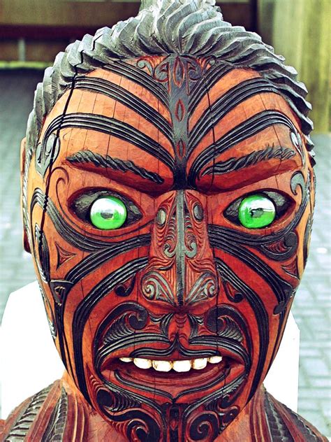 Daily Photo: Wooden Maori Head. Rotorua, New Zealand