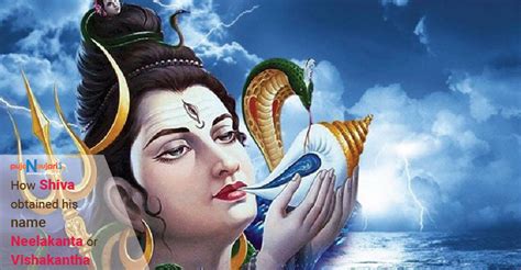 How Shiva Obtained his name Neelakanta or Vishakantha. The Story of Shiva Drinking Poison ...