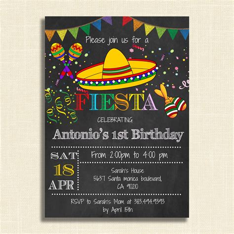 Mexican Theme Invitations Template Free