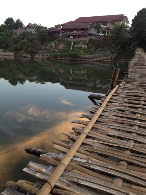 Free Images : river, rustic, trolley, vehicle, laos, bamboo bridge, van ...