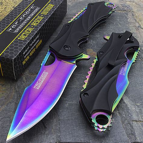 8" Tac Force Rainbow Heavy Duty Spring Assisted Pocket Knife