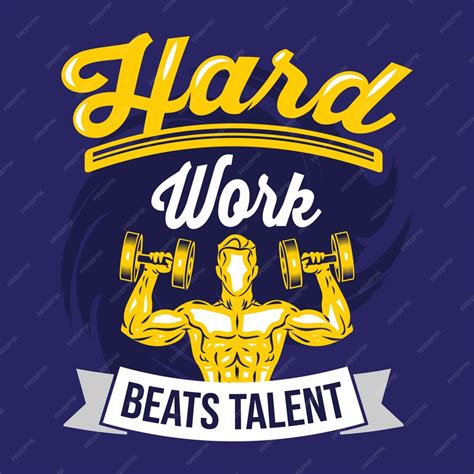 Premium Vector | Hard work beats talent. gym sayings & quotes