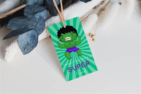 Printable Avengers Gift Tag, Hulk Gift Tag, Avengers Birthday Party ...