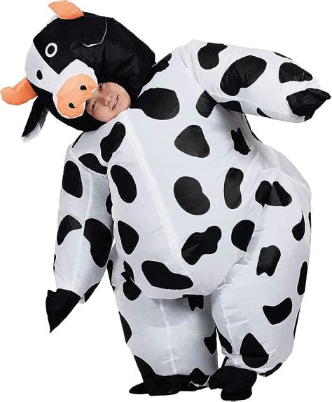 JYZCOS Inflatable Cow Costume Adult Funny Blow Up Farm Animal Suit Halloween Cosplay Fancy Dress ...