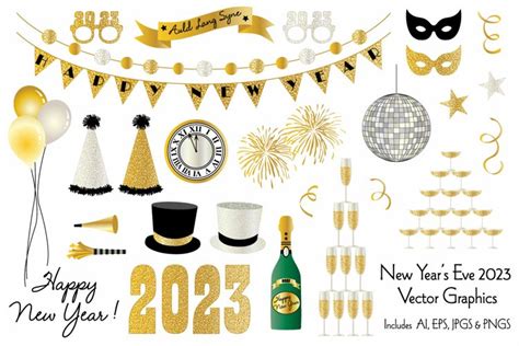 New Year's Eve 2023 Clipart Graphics