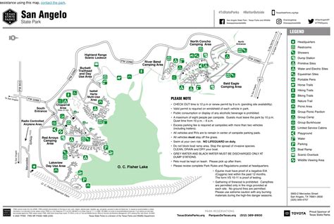 San Angelo State Park Map - Ontheworldmap.com