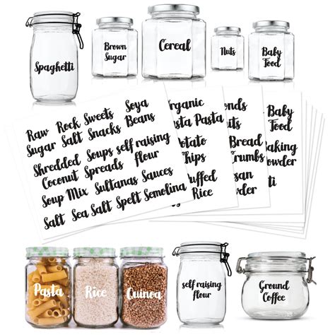 Set of 170 Vinyl Cursive Pantry Labels Main Ingredients + 10 ...