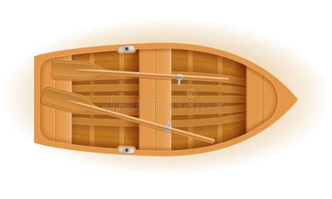 Wooden Boat Top View Vector Illustration Stock Vector - Illustration of ...