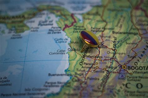 Quibdo Pinned on a Map with Flag of Colombia Stock Image - Image of atlas, global: 213531927