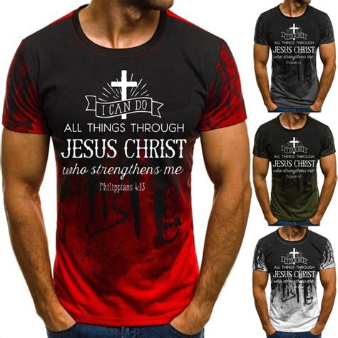 Jesus Men's Fashion Long Sleeve Unisex T-Shirt Casual Print Christian T ...