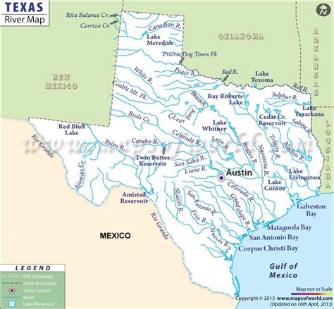 Texas Rivers Map, Rivers in Texas | Texas state map, Texas map, Map