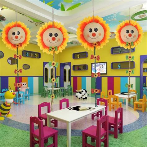 Colorful Kindergarten Decoration Sunflower Smiley Pendant Corridor ...