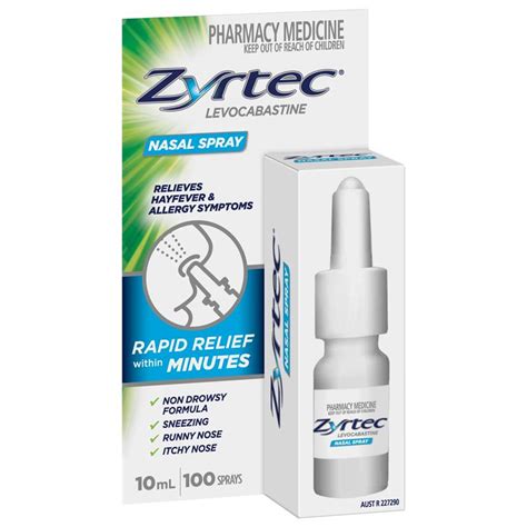 Buy Zyrtec Antihistamine Hayfever & Allergy Nasal Spray 10mL Online at ...