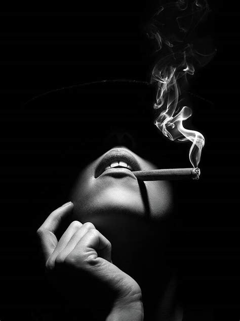 Woman Smoking A Cigar Poster by Johan Swanepoel