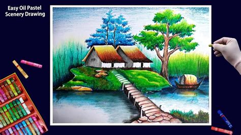 Oil Pastel Scenery Drawing Easy And Beautiful - Easy oil pastel forest scenery drawing by fancy ...