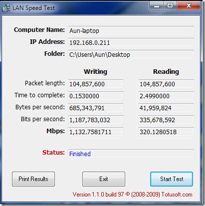 Home lan speed test - dadlead