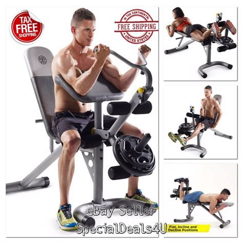 WORKOUT BENCH WEIGHT Home Gym Fitness Exercise Training Arm Chest Legs ...