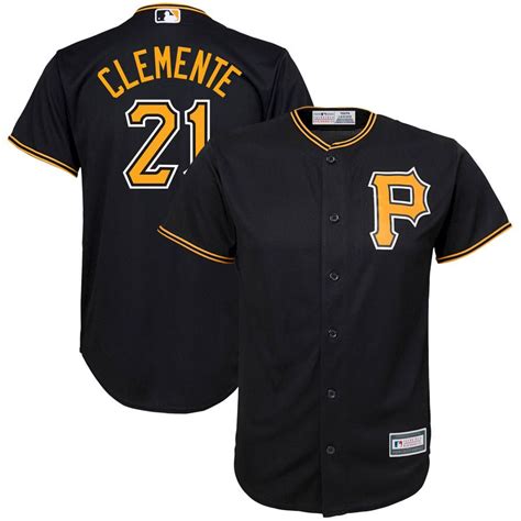 Youth Pittsburgh Pirates Roberto Clemente Majestic Black Alternate ...