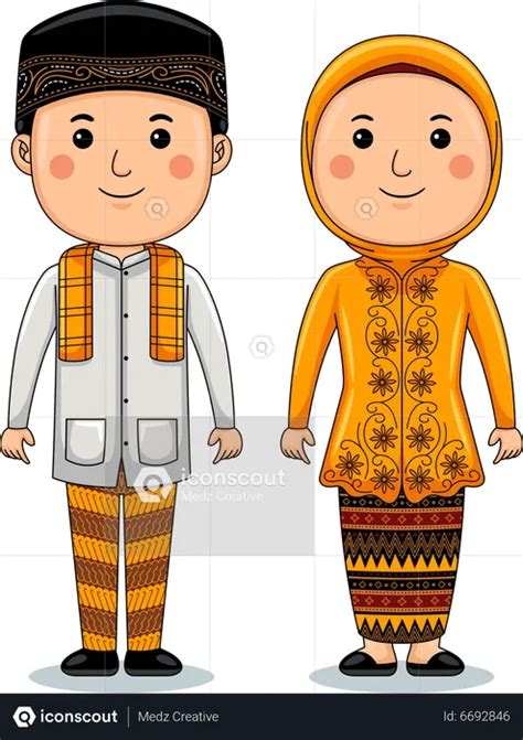 Best Premium Couple wear Bundo Kanduang Illustration download in PNG & Vector format