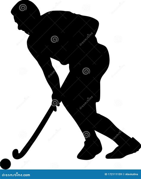 Silhouette of Field Hockey Player with a Hockey Stick Stock Vector ...