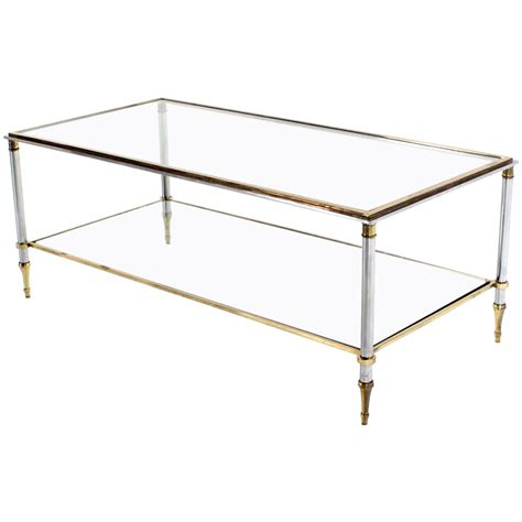 Brass Chrome and Glass-Top Mid-Century Modern Rectangular Coffee Table at 1stDibs | brass and ...