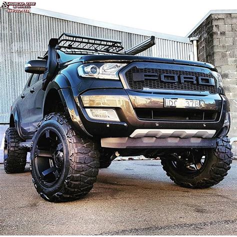 Ford Ranger Wildtrak XD Series XD811 Rockstar 2 Wheels Satin Black and ...