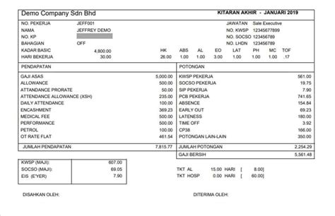 Contoh Slip Gaji, Download Template dan Butiran Penting