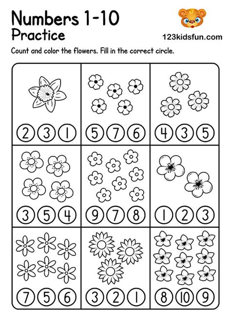 Free Preschool & Kindergarten Math Worksheets B76